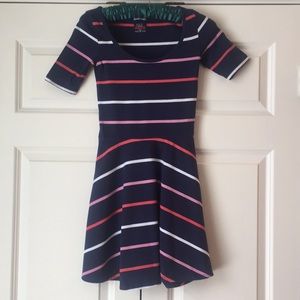 SUPERDRY Striped T-Shirt Dress Navy. Size XXS
